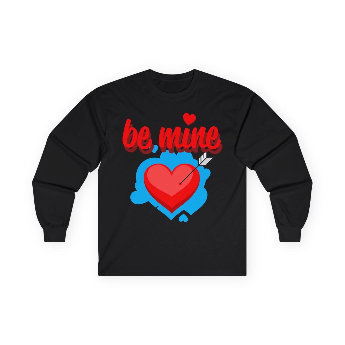 Be Mine Heart Long Sleeve Tee — Valentine’s Day Cupid Arrow Design