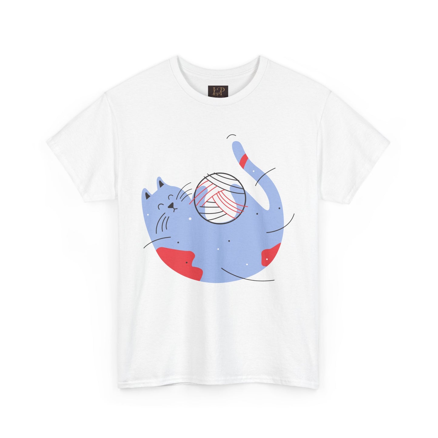 Playful Cat Design Unisex Heavy Cotton Tee - Perfect Gift for Cat Lovers