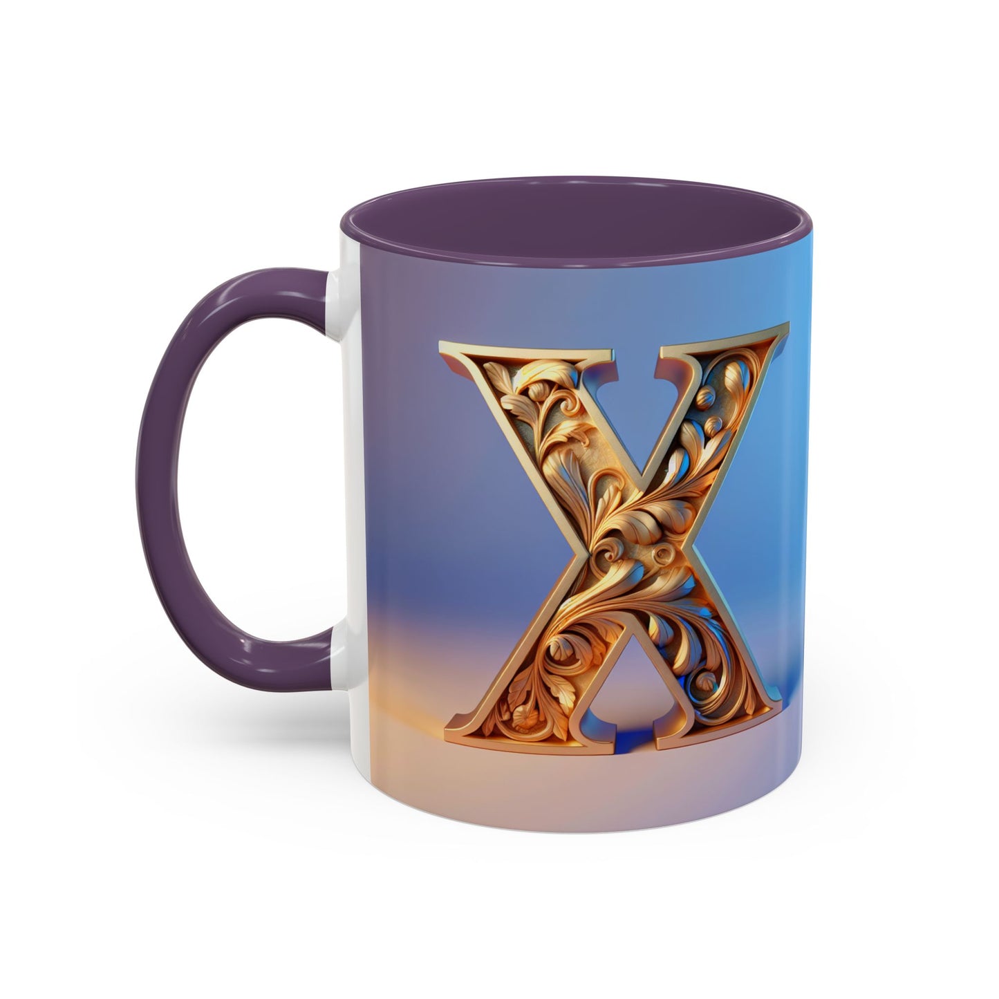 Elegant Monogram Accent Coffee Mug - Customizable X Design for Home & Gifts