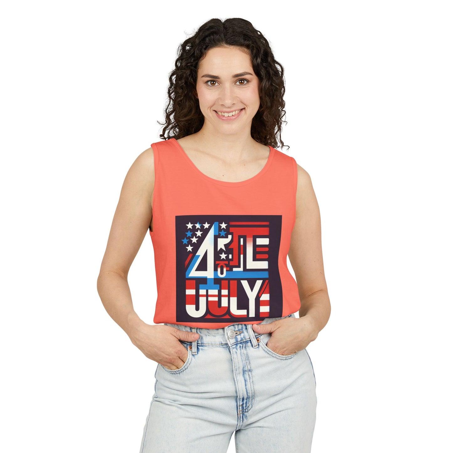 Patriotic Fourth of July Tank Top, American Flag Tee, Summer Celebration Apparel, Unisex Graphic Shirt, USA Independence Day Outfit