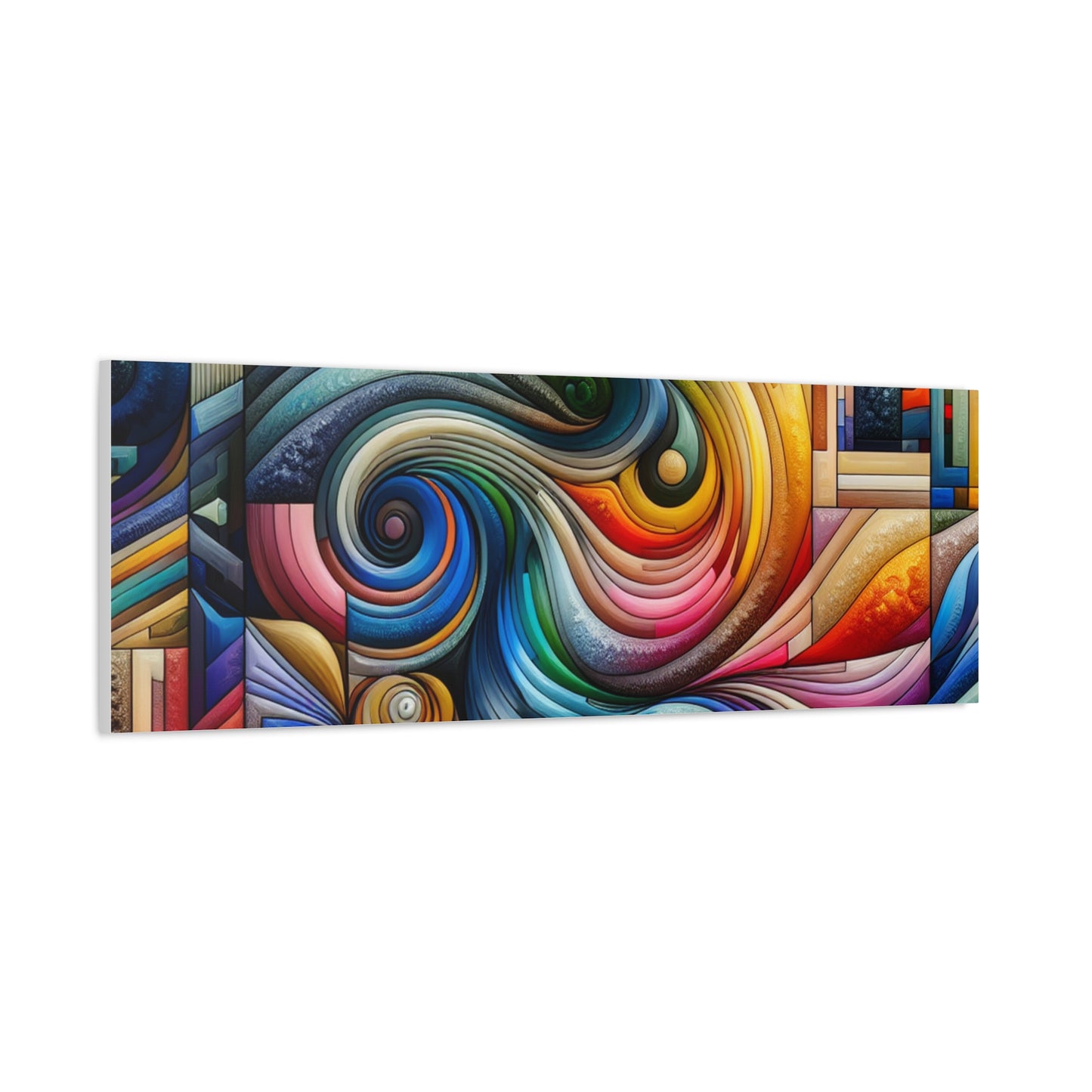 Vibrant Abstract Swirl Matte Canvas Art - Colorful Home Decor