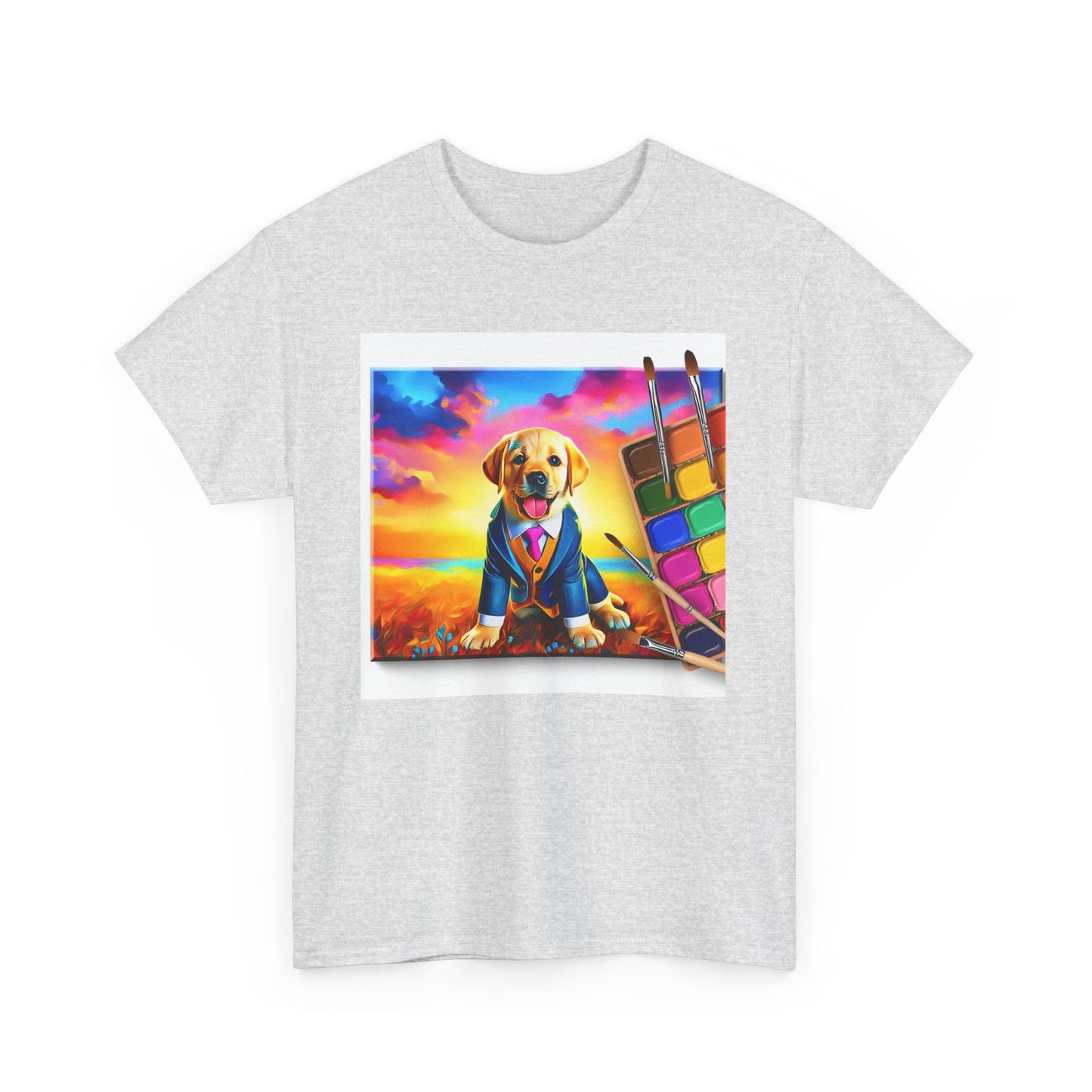 Playful Dog Art Unisex Heavy Cotton Tee