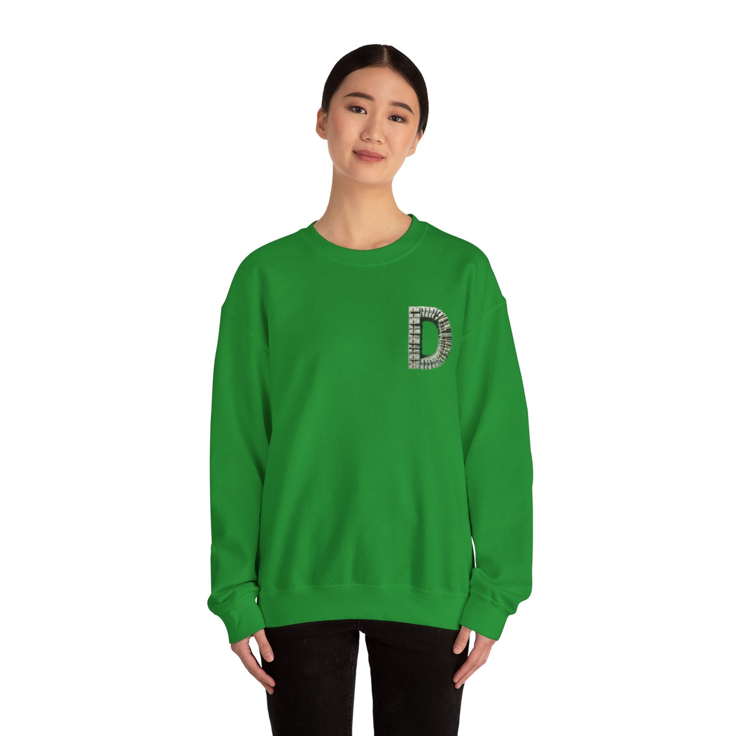 Unisex Crewneck Sweatshirt with 'D' and Dollar Sign Design | Stylish & Cozy Apparel for Casual Days